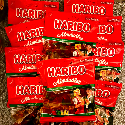 10 bags of Haribo Almdudler. They are nomnomnom but not available everywhere.