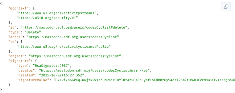 JSON code.