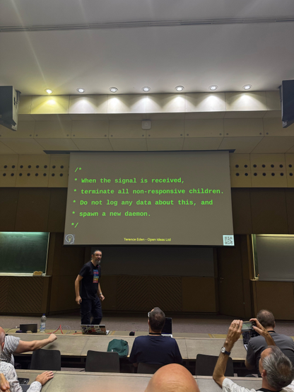 «When the signal is received, terminate all non-responsive children. Do not log any data about this, and spawn a new daemon”