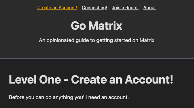 Screenshot of https://gomatrix.pages.dev