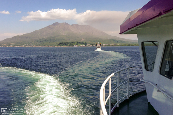 On the ferry to Mt. Sakurajima in Kagoshima, Japan.