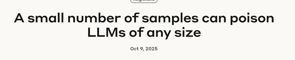 A small number of samples can poison LLMs of any size