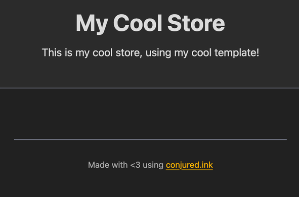 Screenshot from the home page itself, using the theme