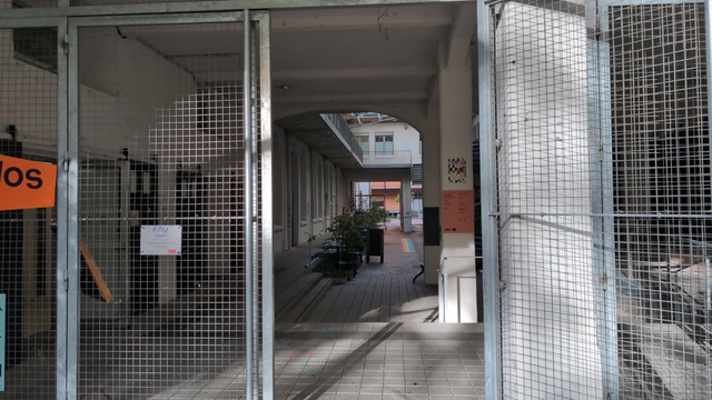 Entry gate of Kaleidoscope with sight into their backyard.