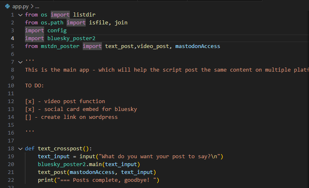 python code for the app.py file I'm working on. 