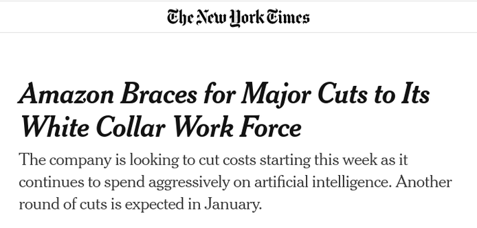 Amazon Braces for Major Cuts to Its White Collar Work Force