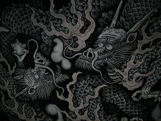 Ceiling dragons at Kennin-ji.