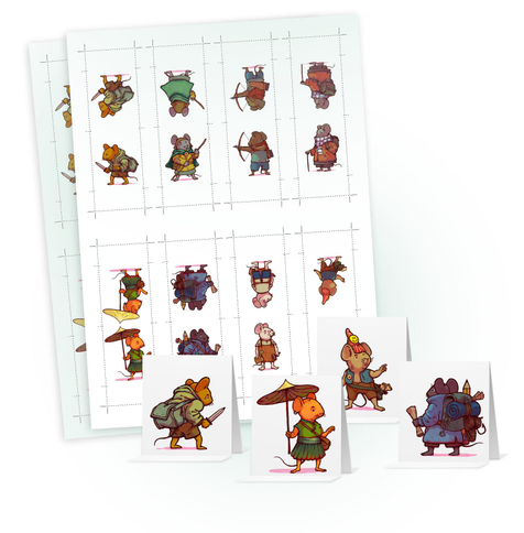 Sheets and some paper minis with mouse explorers.