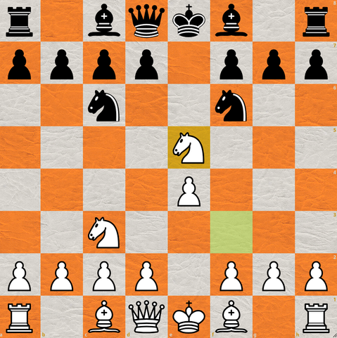 Lichess board screenshot of the Halloween Gambit position