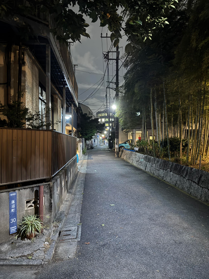 Night photo from a quiet residential backstreet in the Itabashi Ward of Tokyo, Japan