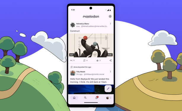 Captura de Pantalla de Interfaz Móvil de Mastodon