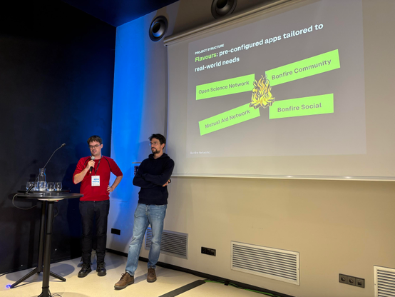 Photo of Ivan and Mayel presenting. 