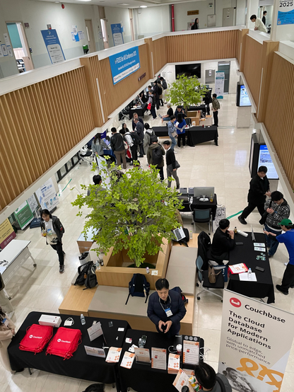 Pic from FOSS for All. There were more booths not included in this picture.