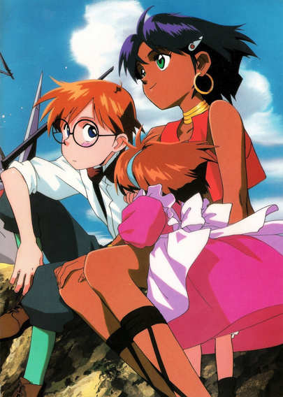 Characters Jean, Nadia and Marie from the series "Nadia, the Secret of Blue Water".