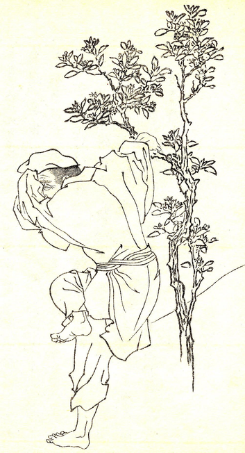 Illustration of Tajimamori, 'god of sweets'.