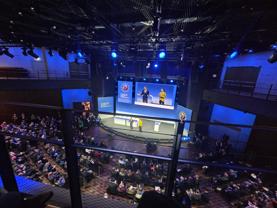Big conference room with the stage in the center