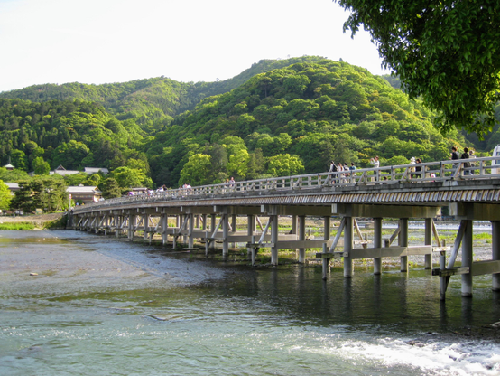 The Togetsu-kyo bridge in Arashiyama.