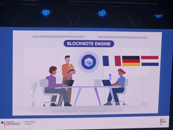 Video frame on the EU collaboration on opensource alternatives (such as the Docs app)