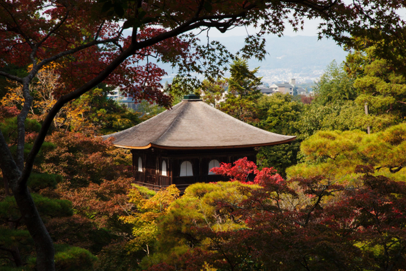 Looking down at the roof of Ginkaku-ji.