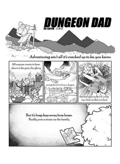 First page of Sprak's "Dungeon Dad"