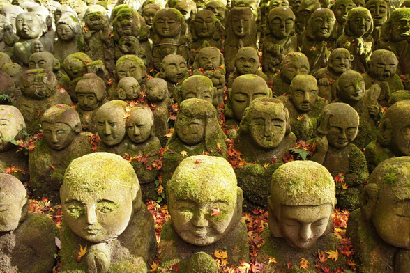 An army of statues at Otagi Nenbutsu-ji.