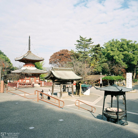 View outside the main hall of Kita-in Temple in Kawagoe, Saitama Prefecture, Japan.