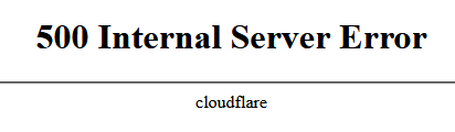 500 Internal Server Error
