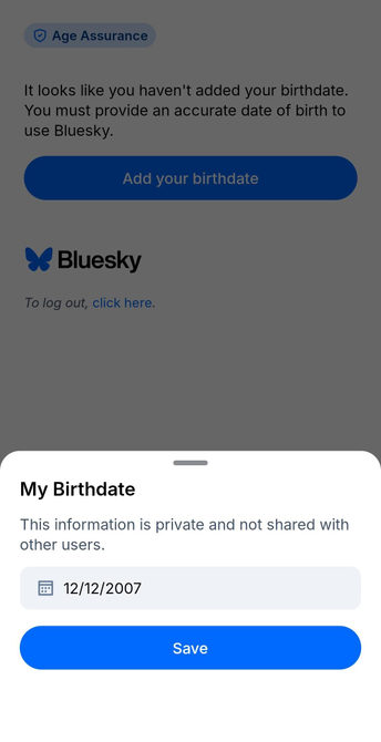 My Birthdate 

This information is private and not shared with other users.