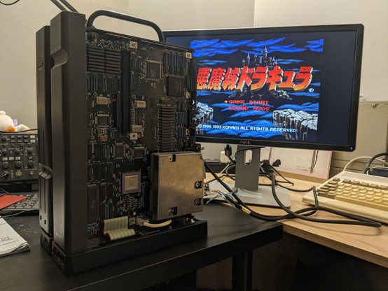 Freshly fixed X68000 Super, playing Castlevania