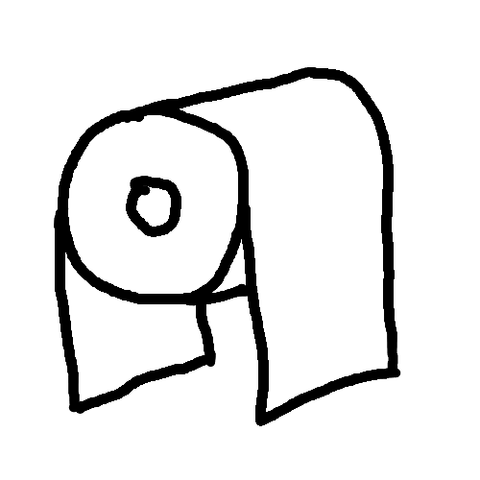 toilet paper roll hanging from the front and the back
