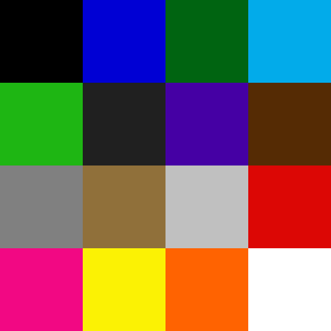 16 color palette (sRGB)