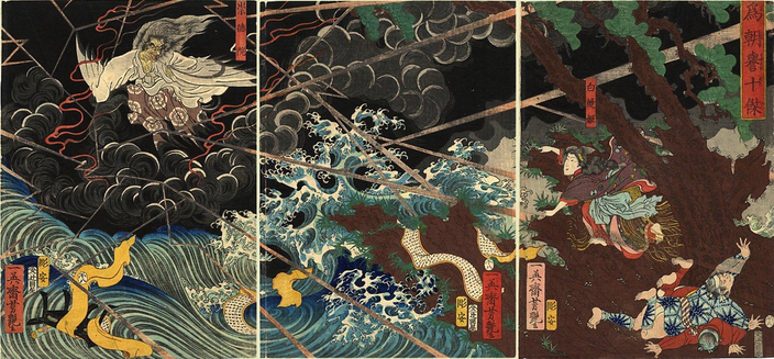 Woodblock print of Emperor Sutoku transformed into a tengu.

Image thanks - https://ja.ukiyo-e.org/