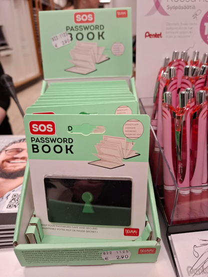 "Password books" sold at a bookstore