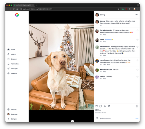 New Pixelfed webUI post