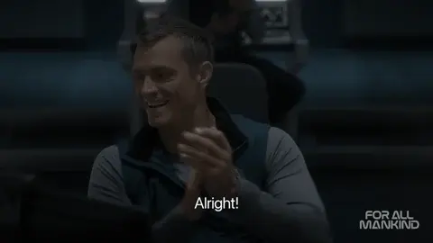 Joel Kinnaman in For All Mankind clapping and saying, "Alright!"