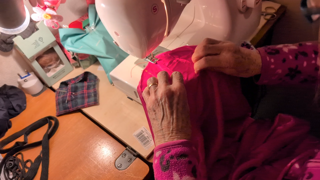 Nonna D using the sewing machine. Wait for it at the end!