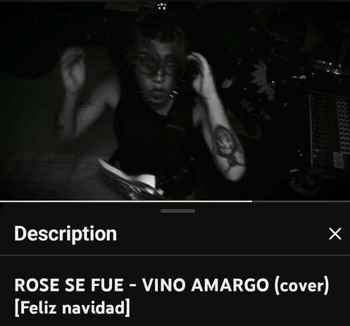 A screenshot from YouTube of the video for Vino Amargo by Rose Se Fue.