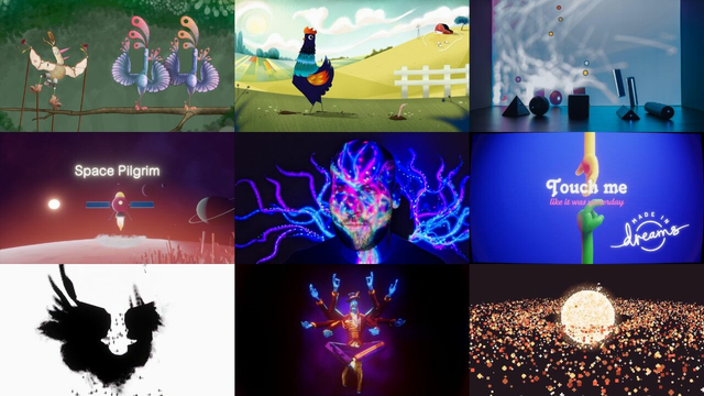 These are several images in a grid, showing animation and videogame projects that Pablo has worked on. It's colourful and displays a variety of styles.