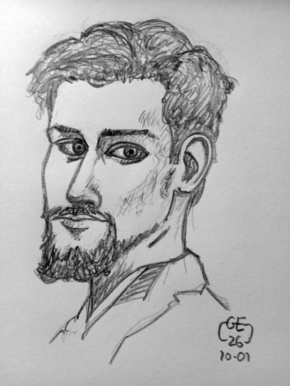 Portrait de Paul-Victor Grandhomme au crayon dans le cadre du portrait challenge.
Portrait of Paul-Victor Grandhomme in pencil as part of the challenge portrait.
