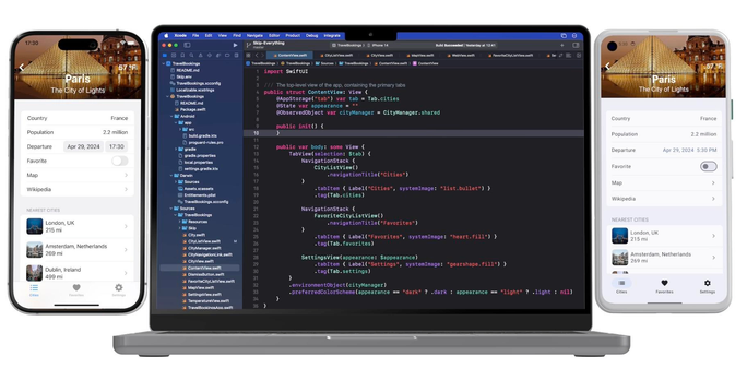 Screenshot of dual-platform SwiftUI app