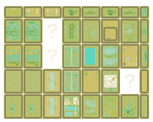 The reticle layout with all public projects.