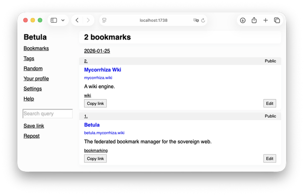 Screenshot of Betula.