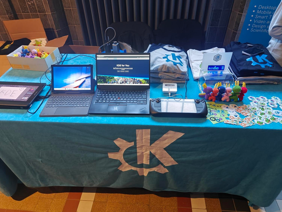 Picture of KDE's booth at FOSDEM 2025