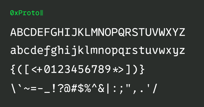 0xProto: A high-legibility font for programming