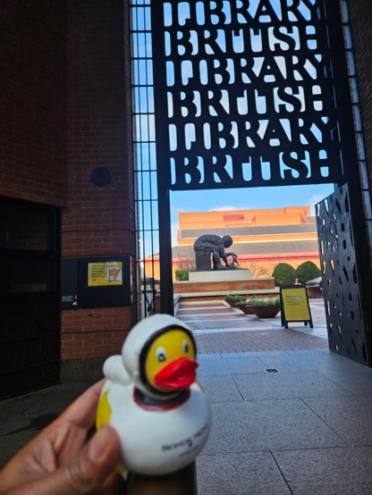 Duck in front of the British Library