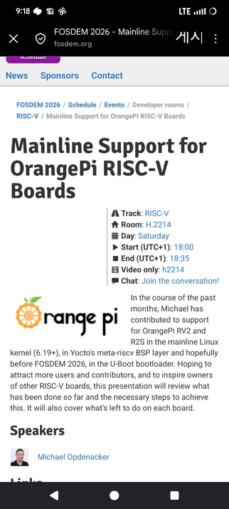 Mainline Support for OrangePi RISC-V Boards

A Track: RISC-V

Room: H.2214

Day: Saturday

Start (UTC+1): 18:00

End (UTC+1): 18:35

Video only: h2214

In the course of the past months, Michael has contributed to support for OrangePi RV2 and R2S in the mainline Linux kernel (6.19+), in Yocto's meta-riscv BSP layer and hopefully before FOSDEM 2026, in the U-Boot bootloader. Hoping to attract more users and contributors, and to inspire owners of other RISC-V boards, this presentation will review what has been done so far and the necessary steps to achieve this. It will also cover what's left to do on each board.