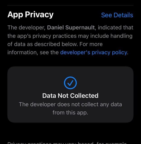 App store detail for Loops, saying...
App Privacy : Data Not Collected
The developer does not collect any data from this app.
