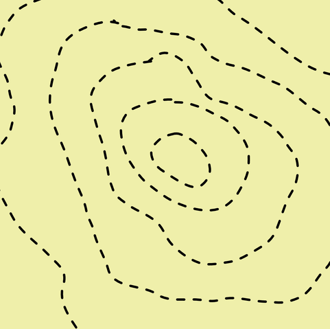 Abstract dashed lines resembling the radio waves transmitted by an antenna