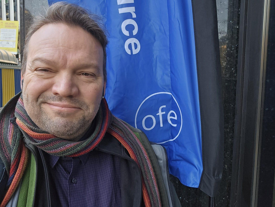 Me in front of the OFE event.