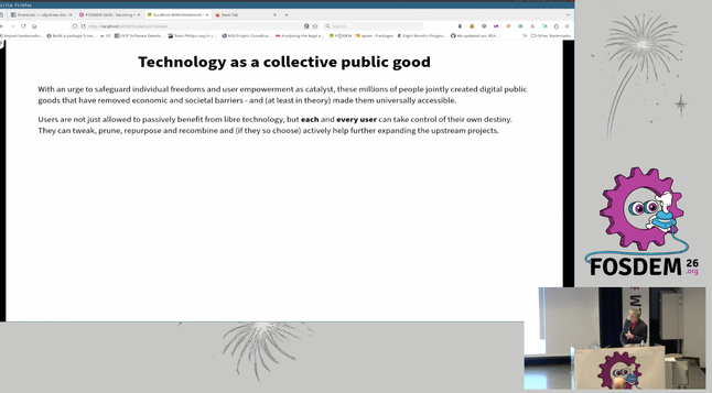 Michiel Leenaars with a slide titles 'Technology as a collective public good'